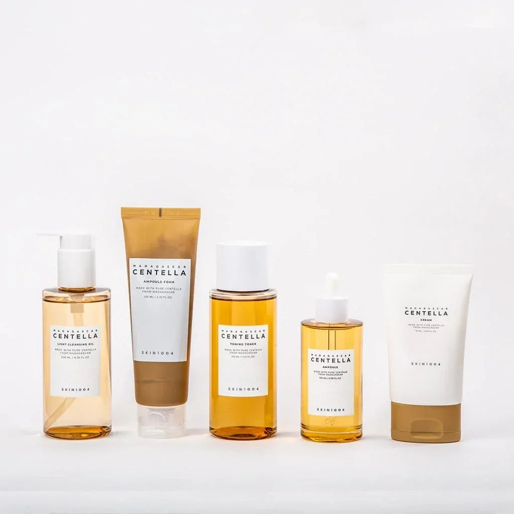 SKIN1004 Centella Cleansing Set featuring five skincare products on a white background.